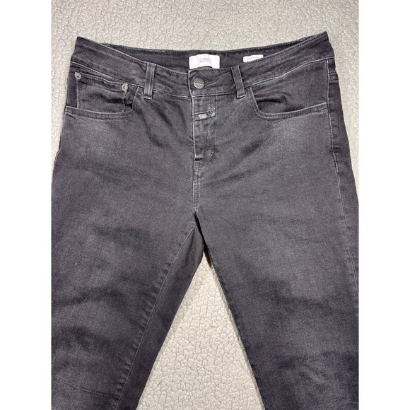 Closed Baker 1920 Slim Jeans Womens 29 Black Raw Hem Candiani Denim Made Italy - Picture 2 of 12